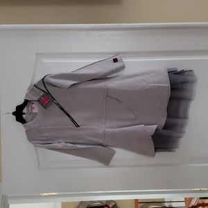 kidcutecouture sweatshirt dress with tulle and zippers size 8